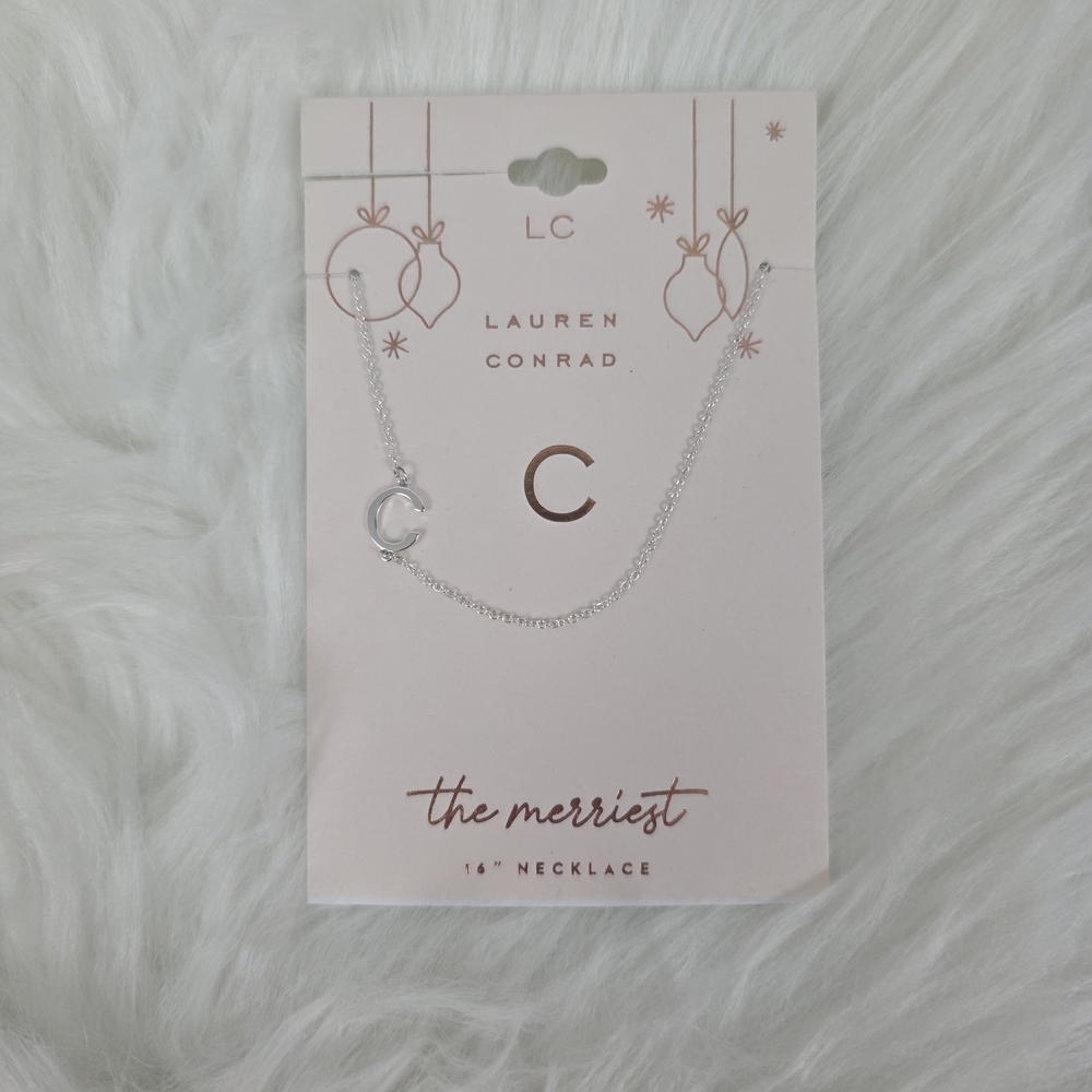 LC Lauren Conrad Silver C Charm Necklace